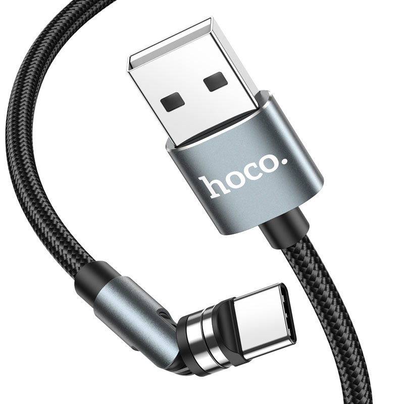 USB кабель Hoco U94 Universal Rotatin Type-C магнітний black