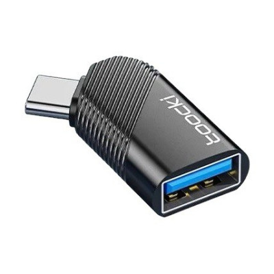 Перехідник OTG USB-Type C Toocki кутовий black Перехідник OTG USB-Type C Toocki кутовий black