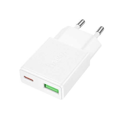 Зарядний пристрій Hoco N73 USB-A, USB-C 20W ultra-thin white