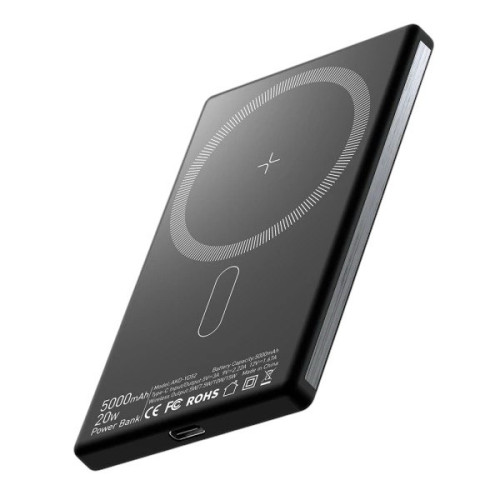 Зовнішній акумулятор Essager AKD-Y052 5000 mAh PD 20W black magnetic wireless charger Зовнішній акумулятор Essager AKD-Y052 5000 mAh PD 20W black magnetic wireless charger