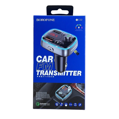 FM трансмітер Bluetooth Borofone BC32 black FM трансмітер Bluetooth Borofone BC32 black
