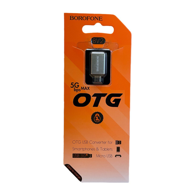 Перехідник OTG USB-MicroUSB Borofone BV2