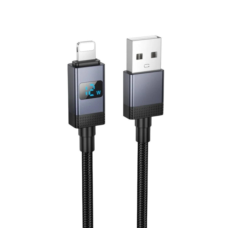 USB кабель Hoco X118 Lightning with display black