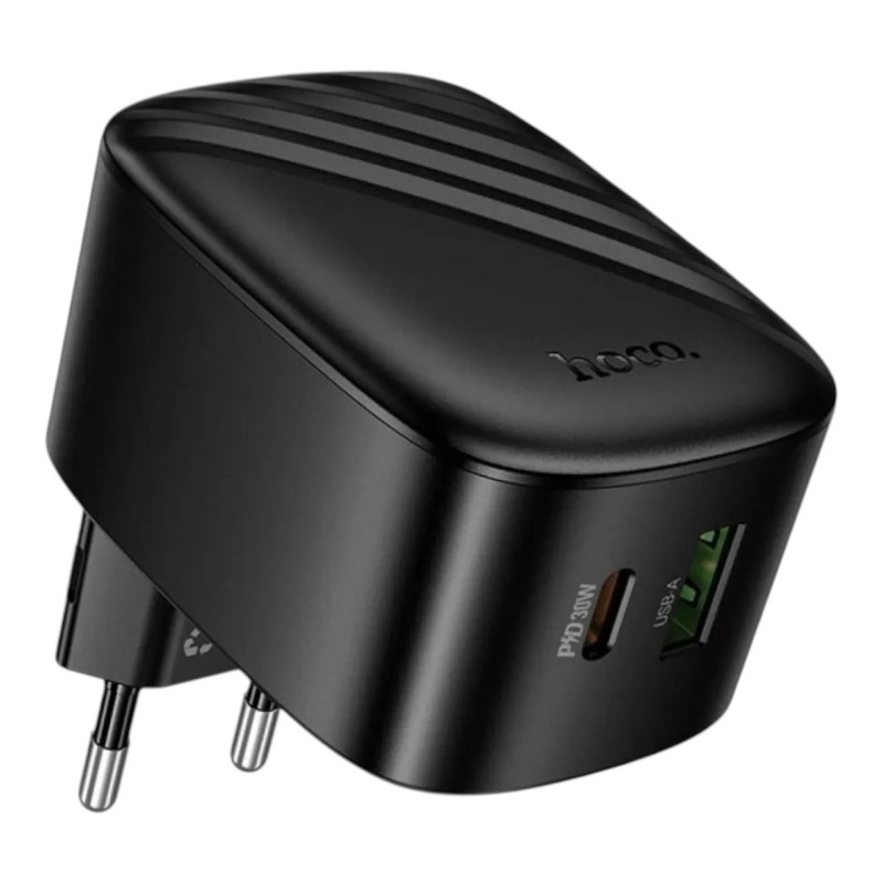 Зарядний пристрій Hoco CS102A USB-A, USB-C  PD 30W black