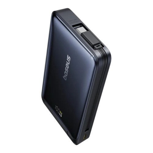Зовнішній акумулятор Baseus Nomos Qi2 Kickstand MagSafe Power Bank Type-C Cable 10000 mAh 45W Black
