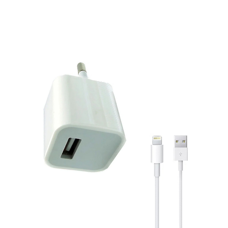 Зарядний пристрій з кабелем Lightning Ivon AD-15 1 USB 1000 mA white