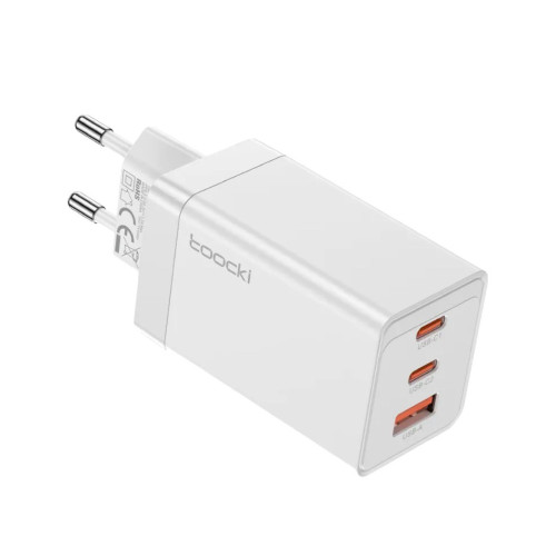 Зарядний пристрій Toocki GaN, 2 USB-C, USB-A 67W (P067AK11A2CO) white