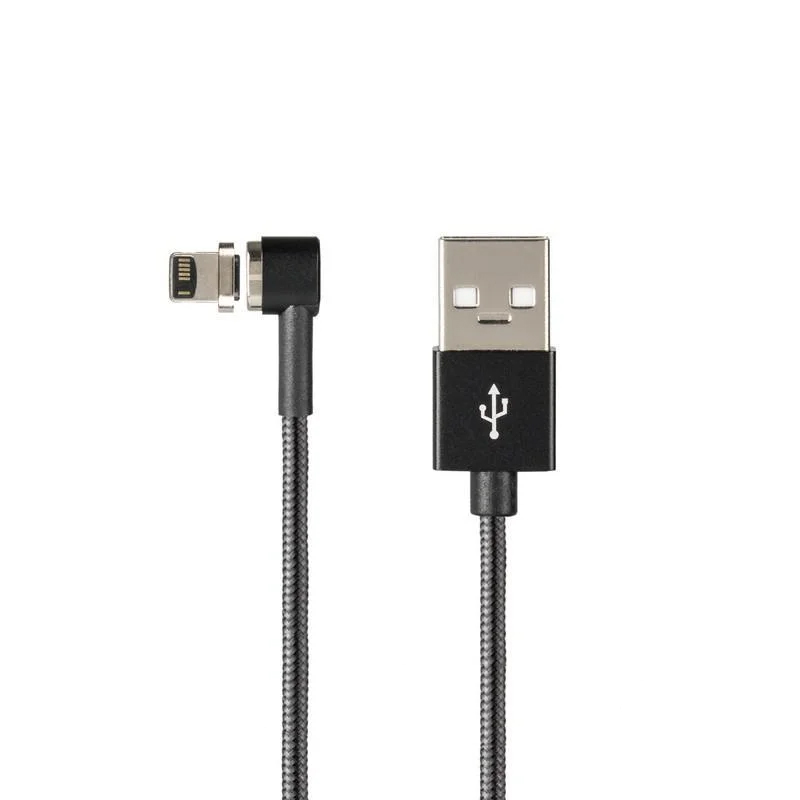 USB кабель Hoco U20 Magnetic Absorption L Shape Lightning магнітний black