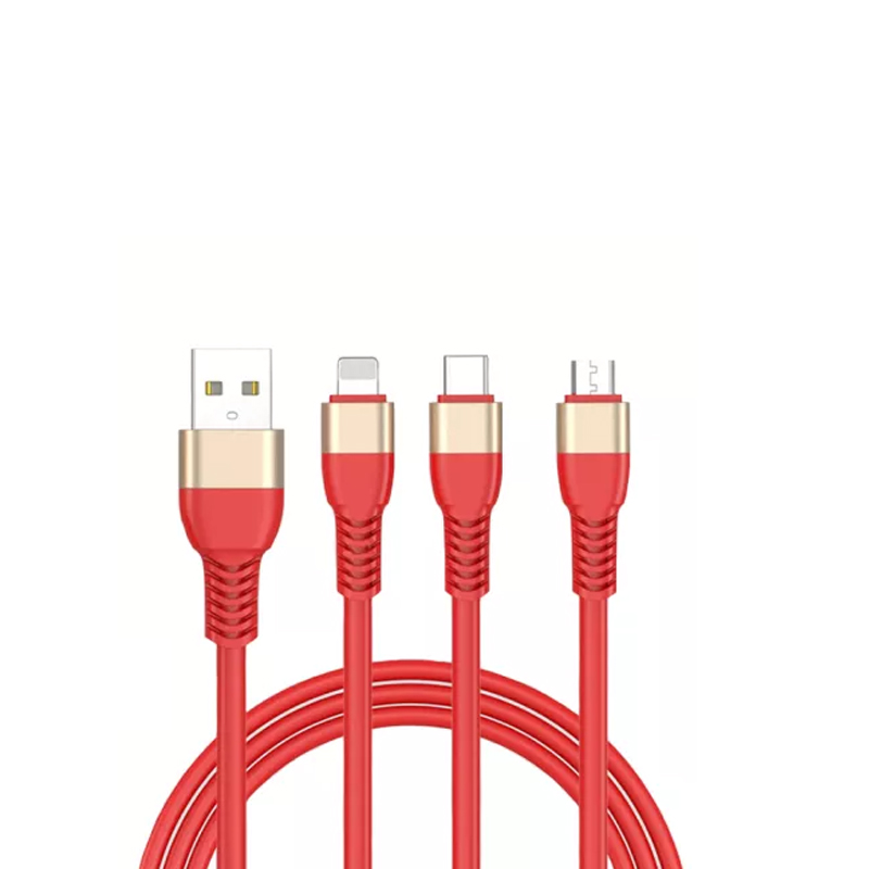 USB кабель Joyroom JR-S318 3 в 1 microUSB, Lightning, Type-C red
