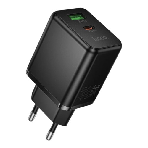 Зарядний пристрій Hoco C157A USB-A, USB-C PD 30W black