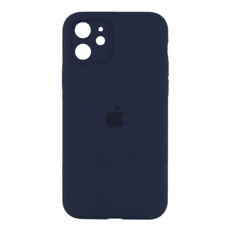 Накладка Original Silicone Case iPhone 12 blue dark Close Camera