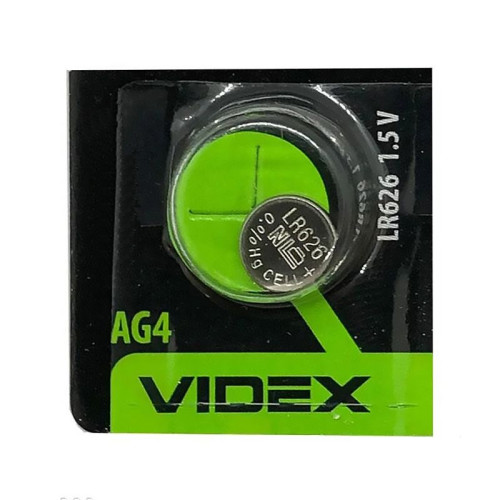 Батарейка Videx AG4 LR626, LR377 1.5V 1шт Батарейка Videx AG4 LR626, LR377 1.5V 1шт