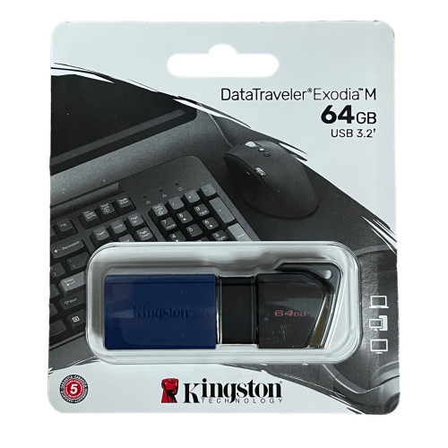 USB флеш 64 Гб Kingston Exodia M Black Blue