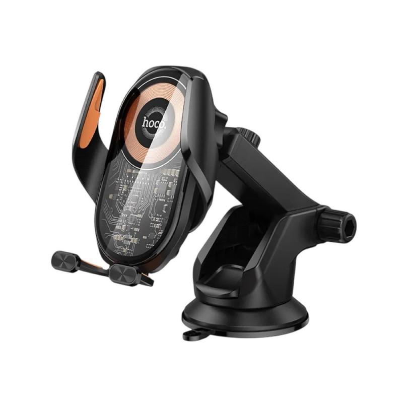 Автотримач Hoco HW34 wireless car 15W в на присосці black
