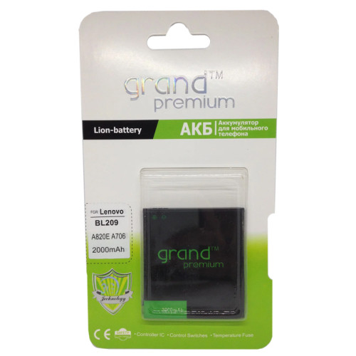 Акумулятор Lenovo BL209 A706, A820E, A760, A516, A398T, E209, A630E Grand Premium Акумулятор Lenovo BL209 A706, A820E, A760, A516, A398T, E209, A630E Grand Premium