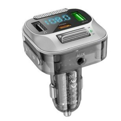 FM трансмітер Hoco E75, 2 port USB-A 18W, QC 3.0, USB-C 30W, BT V5.0 black FM трансмітер Hoco E75, 2 port USB-A 18W, QC 3.0, USB-C 30W, BT V5.0 black