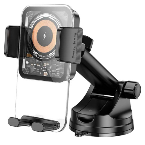 Автотримач Borofone BH210 Wireless Car 15W black Автотримач Borofone BH210 Wireless Car 15W black