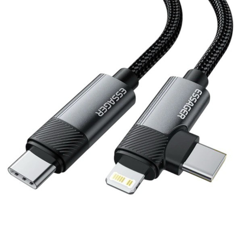 USB кабель Essager ES-X59 Type-C на Lightning, Type-C 65W black 2m