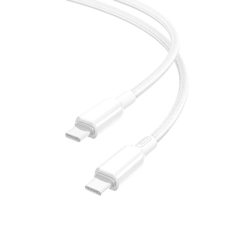 USB кабель XO NB-Q250B 60W Type-C to Type-C white