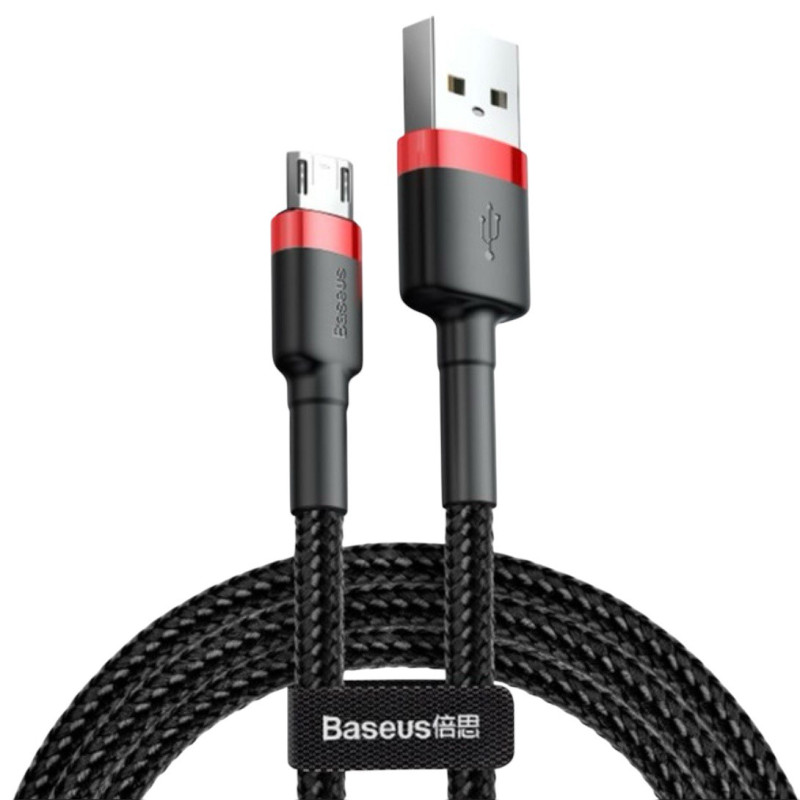 USB кабель Baseus CAMKLF-B91 microUSB black red