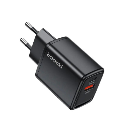 Зарядний пристрій Toocki USB-A, USB-C 20W (JT-P20F) black Зарядний пристрій Toocki USB-A, USB-C 20W (JT-P20F) black