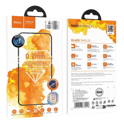 Захисне скло Glass iPhone 15,16 Hoco A34 black Захисне скло Glass iPhone 15,16 Hoco A34 black