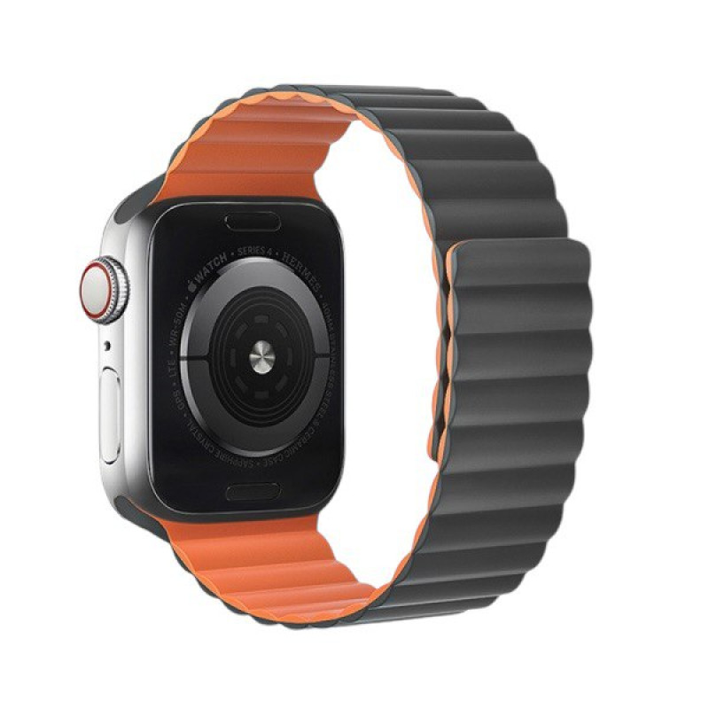 Ремінець для Apple Watch Hoco iWatch WA07 42, 44, 45, 49 gray orange