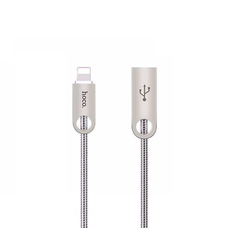 USB кабель Hoco U8 Zinc Alloy Metal Lightning grey
