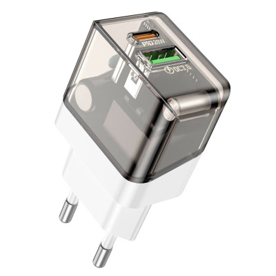 Зарядний пристрій Borofone BA80A USB-C PD 20W, USB-A QC3.0 black Зарядний пристрій Borofone BA80A USB-C PD 20W, USB-A QC3.0 black