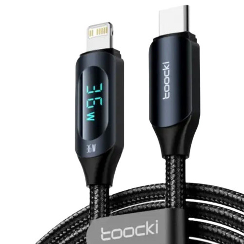 USB кабель Toocki Type-C на Lightning PD, 36W, LCD black