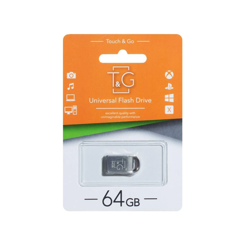 USB флеш 64 Гб T&G 107 silver