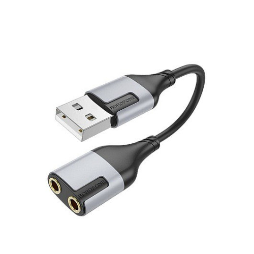 Перехідник USB to 3.5 2in1 Borofone BV19 Перехідник USB to 3.5 2in1 Borofone BV19