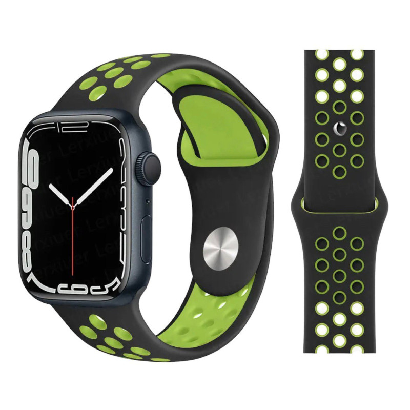 Ремінець для Apple Watch Nike 38, 40, 41 black-green