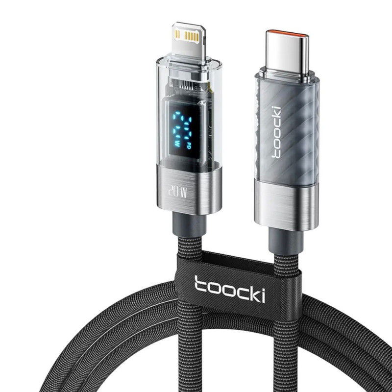 USB кабель Toocki Type-C на Lightning TQ-X36 LCD, PD 20W gray