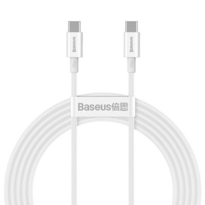 USB кабель Baseus Type-C to Type-C CATYS-C02, 100W white 2 метри USB кабель Baseus Type-C to Type-C CATYS-C02, 100W white 2 метри