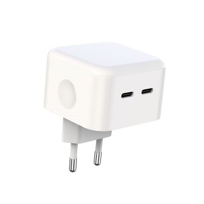 Зарядний пристрій XO L102 2 USB-C, PD 35W white Зарядний пристрій XO L102 2 USB-C, PD 35W white