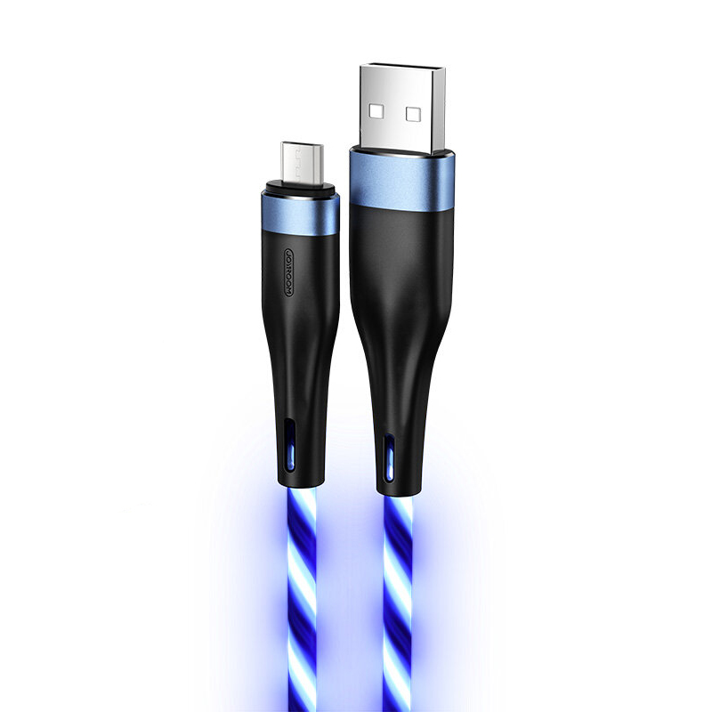 USB кабель Joyroom S-1224N3 microUSB з підсвіткою blue