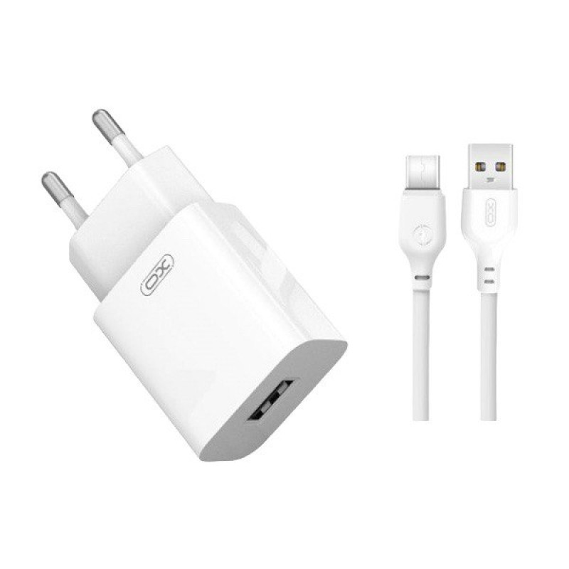 Зарядний пристрій з кабелем Type-C XO L99 USB-A 2400 mA white