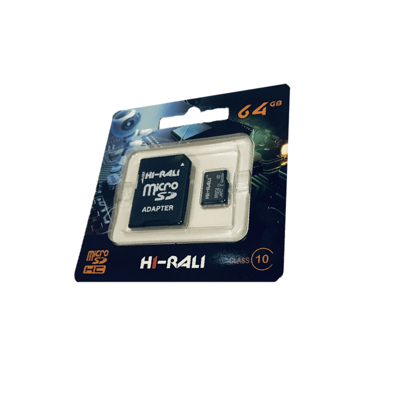 Карта пам'яті microSD 64 Гб Hi-rali з адаптером class 10