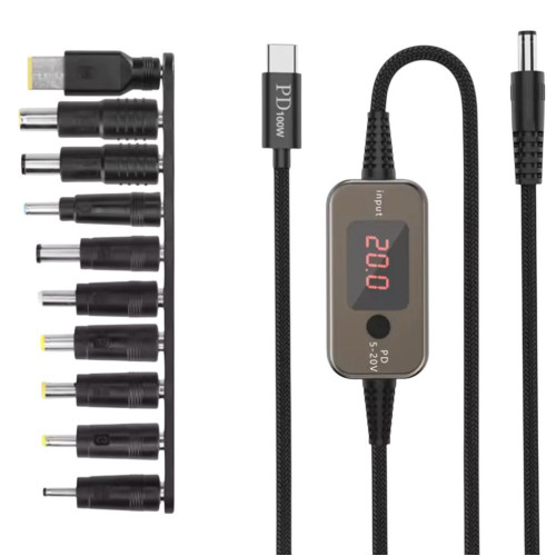 Кабель живлення для ноутбука з набором перехідників 100W з режимами