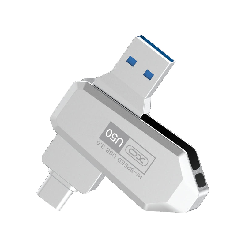 USB флеш 64 Гб XO U50 Type-C, USB 3.0 silver