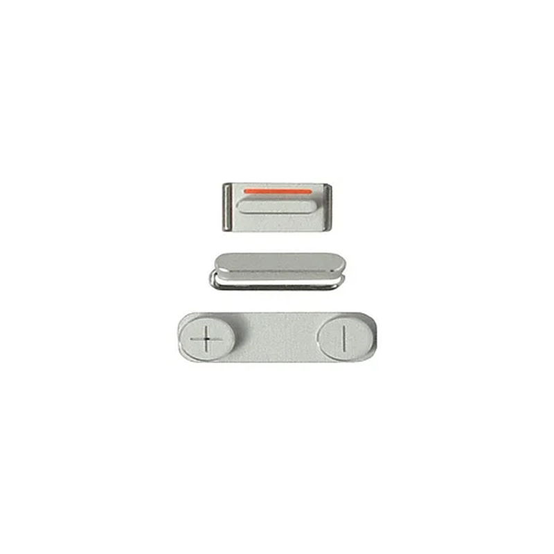 Набір зовнішніх кнопок для iPhone 5 3 шт сріблясті