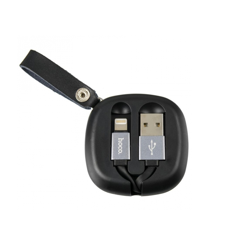 USB кабель Hoco U33 Retractable Lightning black