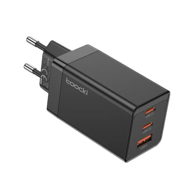 Зарядний пристрій Toocki GaN, 2 USB-C, USB-A 67W (P067AK11A2CO) black