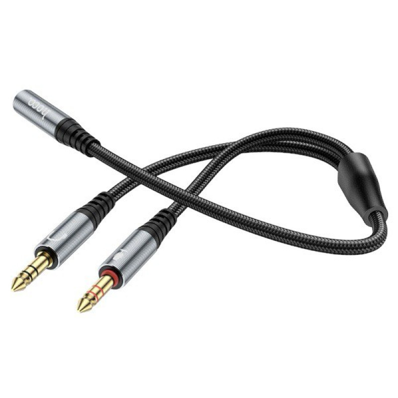 Аудіо-кабель разгалужувач Нoco UPA21 2-in-1 3.5 audio adapter cable, female to 2 male, 0.25m gray