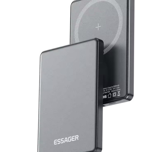 Зовнішній акумулятор Essager KR-W002 5000 mAh PD 20W space gray magnetic wireless charger