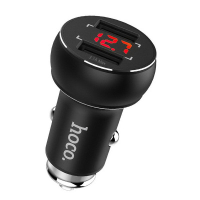 Автомобільний зарядний пристрій Hoco Z22 2 USB 3100 mA LCD black