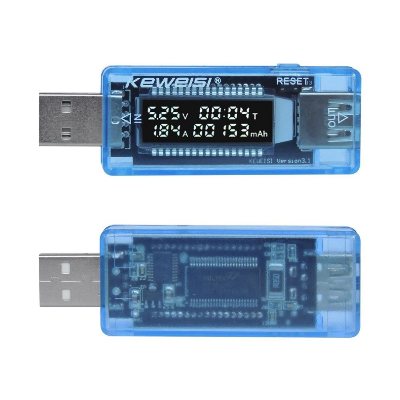 USB тестер вимірювання напруги, сили струму і ємності акумуляторів KWS-V20