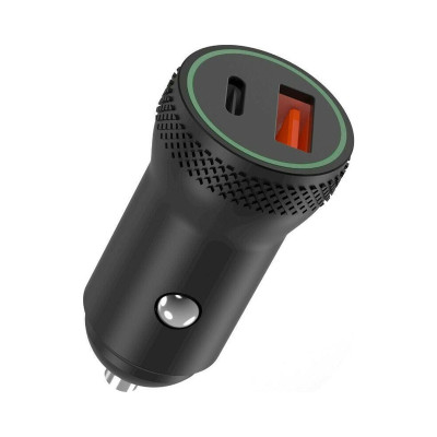 Автомобільний зарядний пристрій XO CC33 1 USB + Type-C PD + QC3.0, 18W black Автомобільний зарядний пристрій XO CC33 1 USB + Type-C PD + QC3.0, 18W black