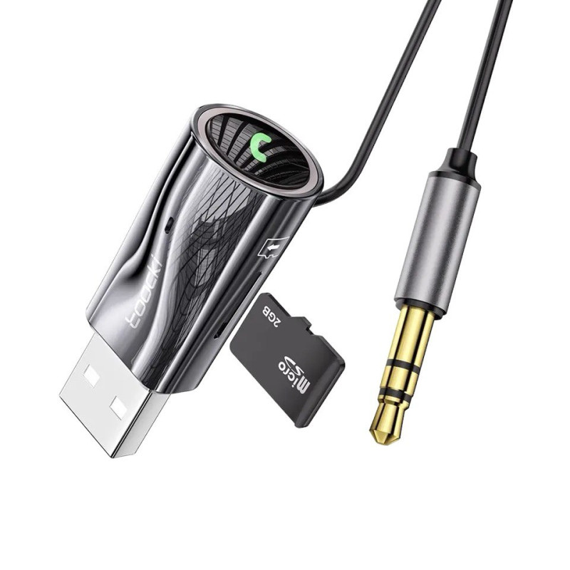 Автомобільний Bluetooth адаптер Toocki BT04 + slot microCD audio wireless black